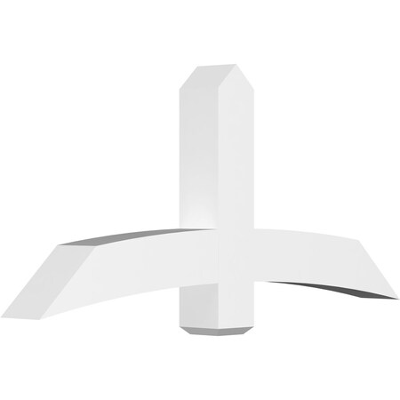 Ekena Millwork Bellingham Architectural Grade PVC Gable Bracket, 60"W x 27 1/2"H x 6"D x 6"F, 11/12 Pitch GBP060X28X0606BEL00